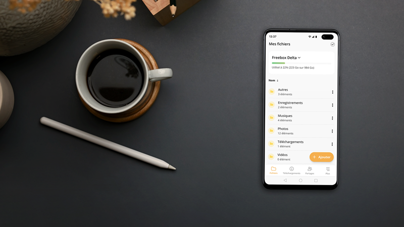 Freebox Files : utiliser l'application - Menu Fichiers
